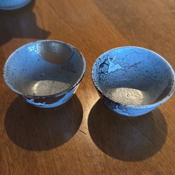 Vintage Kutani teapot & 2 cups - Picture 6 of 9